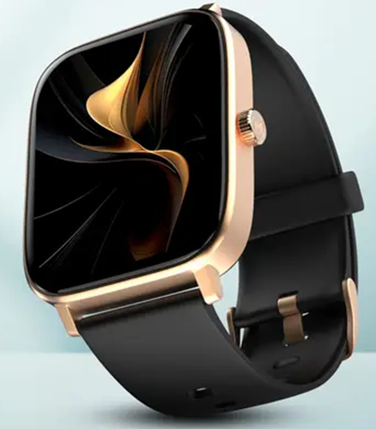 Picture of Noise Colorfit Icon 21.8 Display with Bluetooth Calling,  AI Voice Assistant Smartwatch   Midnight Gold Strap, Regular JustHere