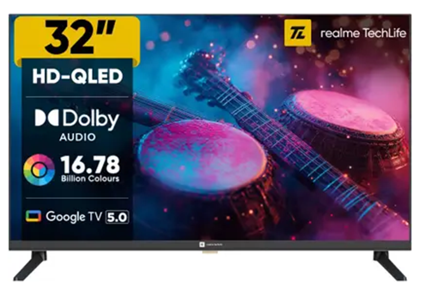 Picture of realme TechLife 80 cm (32 inch) QLED HD Ready Smart Google TV 2025 Edition  (32HDGQRDDAQ)